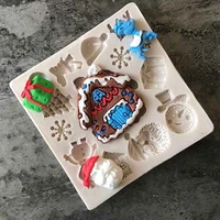 christmas series christmas hut snowman shape liquid silicone mold diy fondant cake baking mold d006