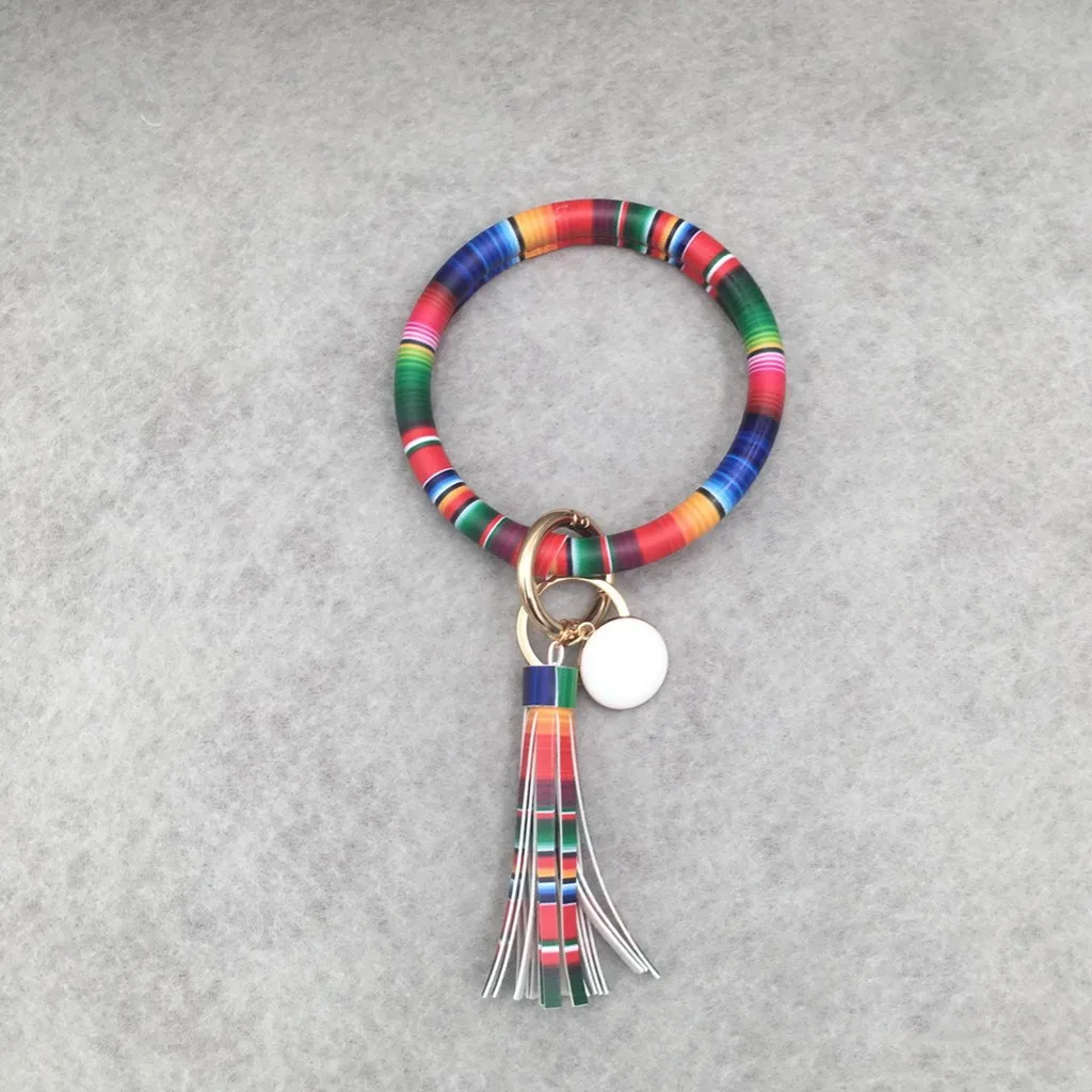 Новинка 2019 милые кожаные Брелоки для ключей с кожаным браслетом того же цвета