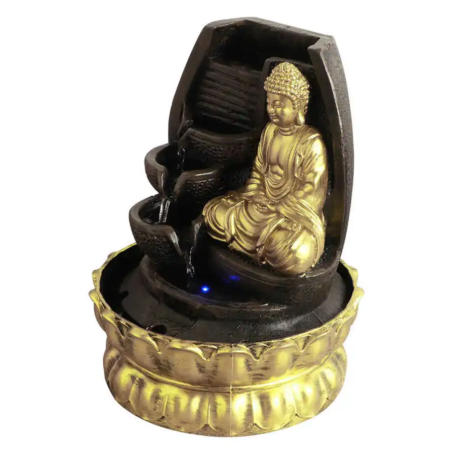 Настольный фонтан со светодиодной подсветкой с орнаментом и водяным насосом для