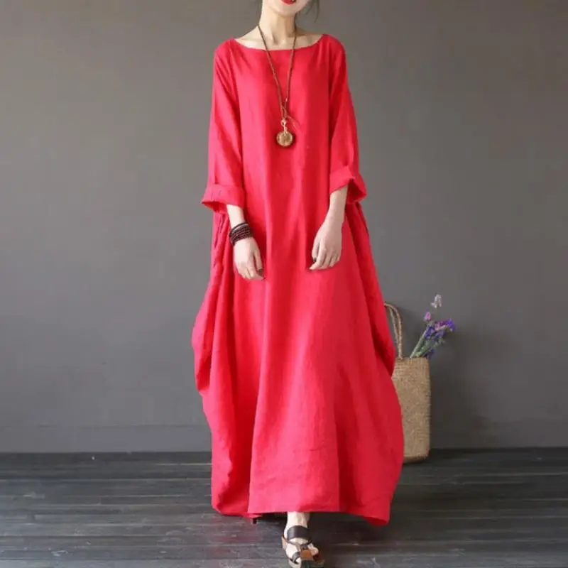 Платья Женская одежда весна осень 2021 модные новые свободные хлопковые окантовки Асимметричные большие ярды