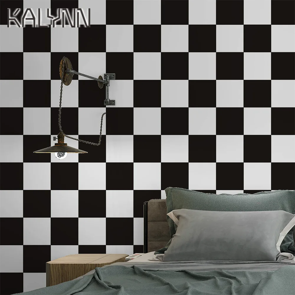 Черно-белые мозаичные самоклеящиеся обои 5 м x 60 см виниловая контактная бумага