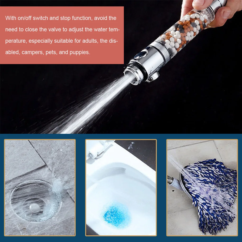 

Pressurized Anion Filter Shower Head High Pressure Jetting Adjustable Bathroom Showerhead Nozzle Saving Water Sprayer 3 Modes