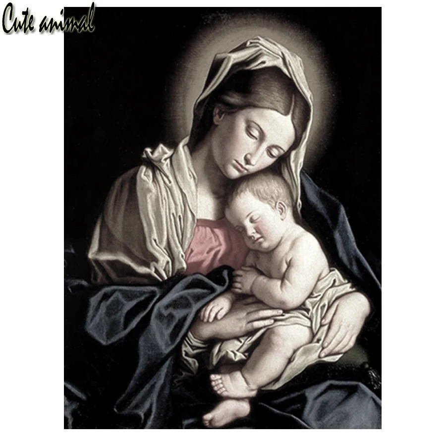 Картина из страз Дева Мария и малыш с Иисусом | Дом сад