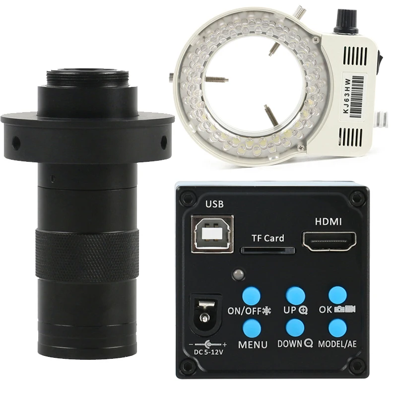 FHD 36MP 20MP 2K 1080P 60FPS HDMI USB Digital Industrial 130X C Mount Lens Video Microscope Camera For Phone CPU PCB Soldering