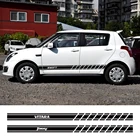 Doordash 2 шт. Боковая дверь виниловая пленка автомобильные наклейки для Suzuki Swift SX4 Jimny Ignis Alto Samurai Vitara Авто юбка полосы Декор