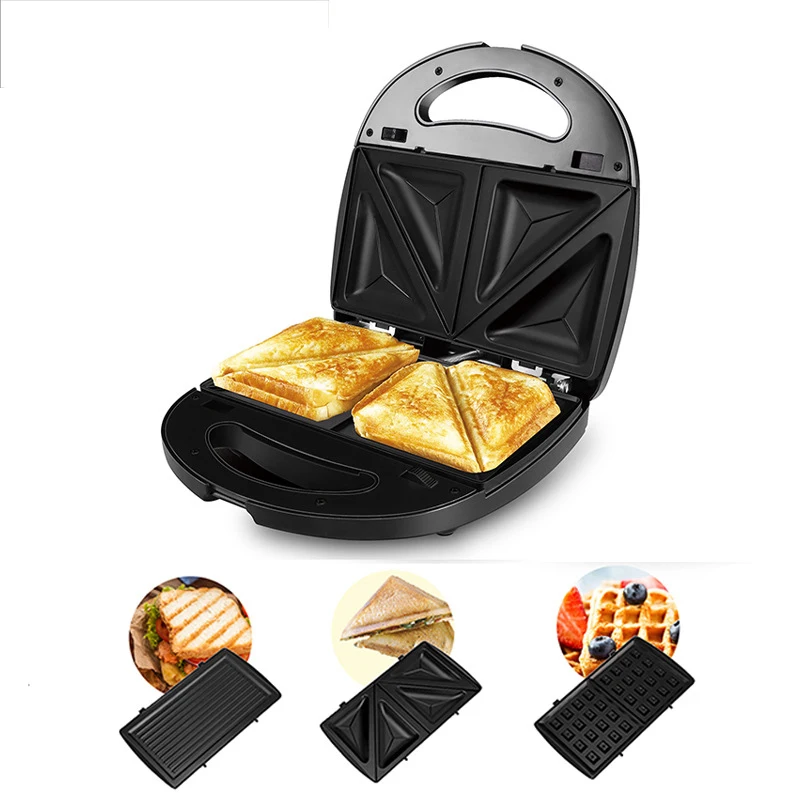 

220-240V Multi-Function Sandwich Maker Security Card Buckle Waffle Machine Non-stick Frying Pancake Pan 750W Electric Toaster