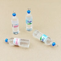 10pcs simulation 10x35mm water bottle resin earring charms pendant bracelet necklace jewelry accessories diy craft