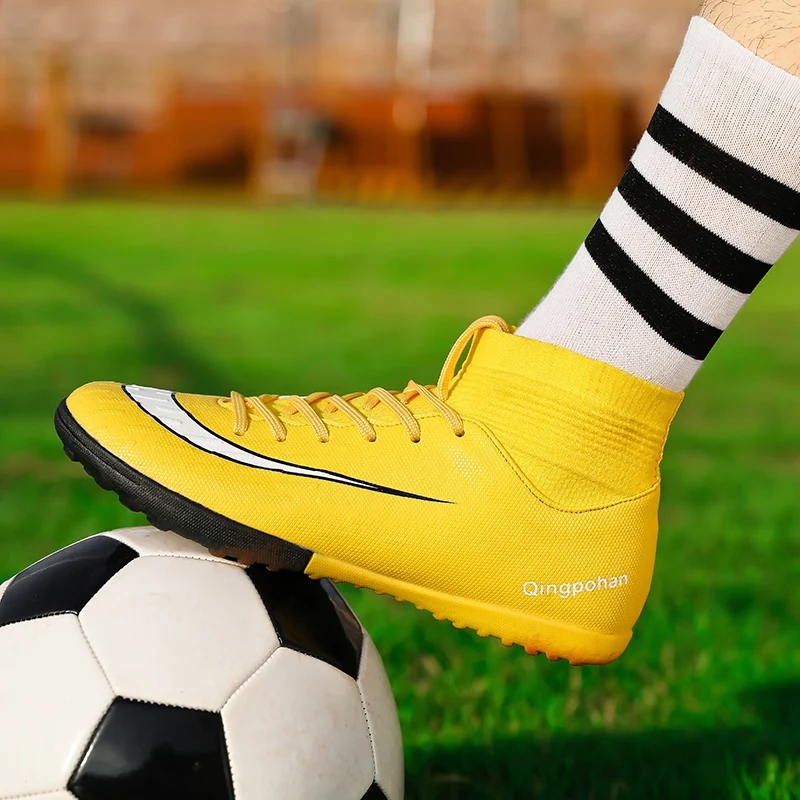 Мужские футбольные бутсы с шипами TF высокие кроссовки для тренировок по