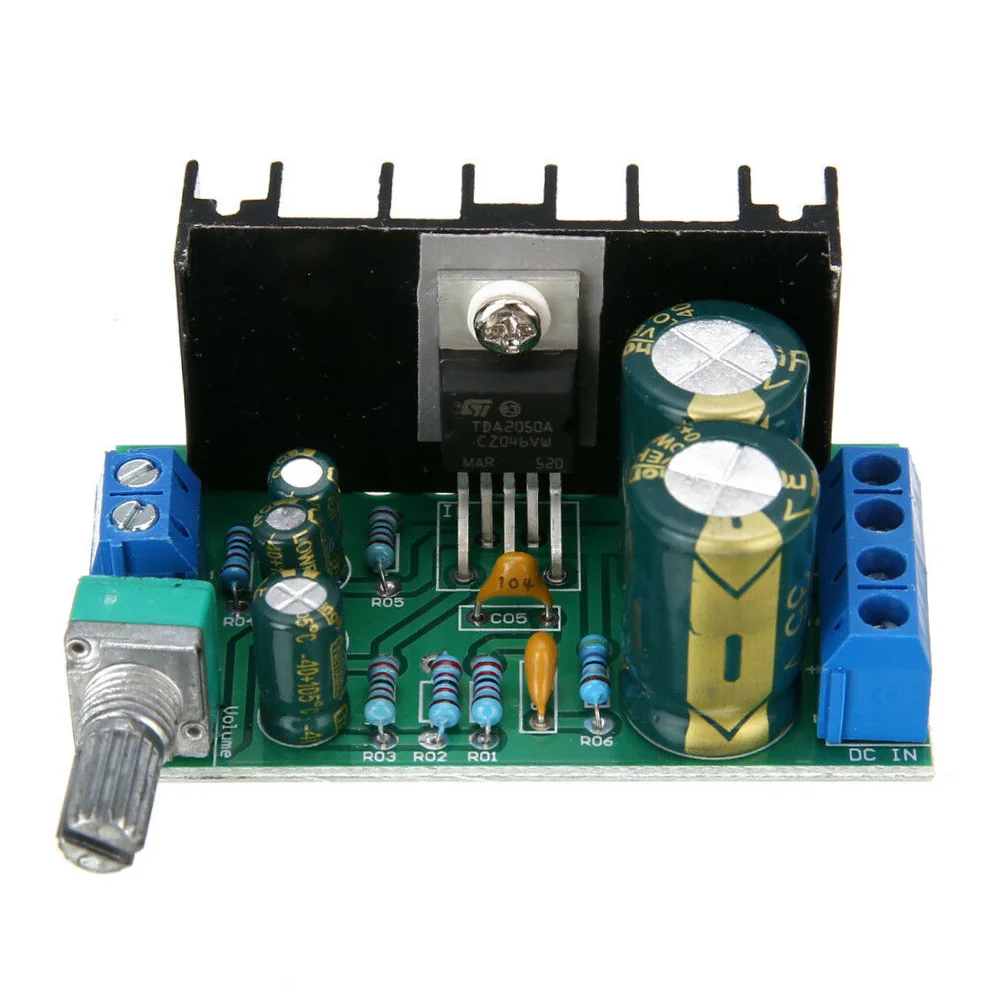 

TDA2050 DC 12-24V Durable Amplifier Board Mono Channel USB 5W-120W Module Mini Professional DIY Audio Power Sound Home