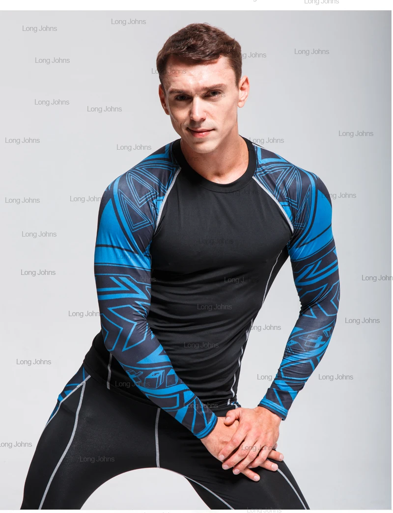 New Fitness Long underwear 2 piece set Compression leggings shirt tights rashgard male Brand clothing Track suit men sportswear