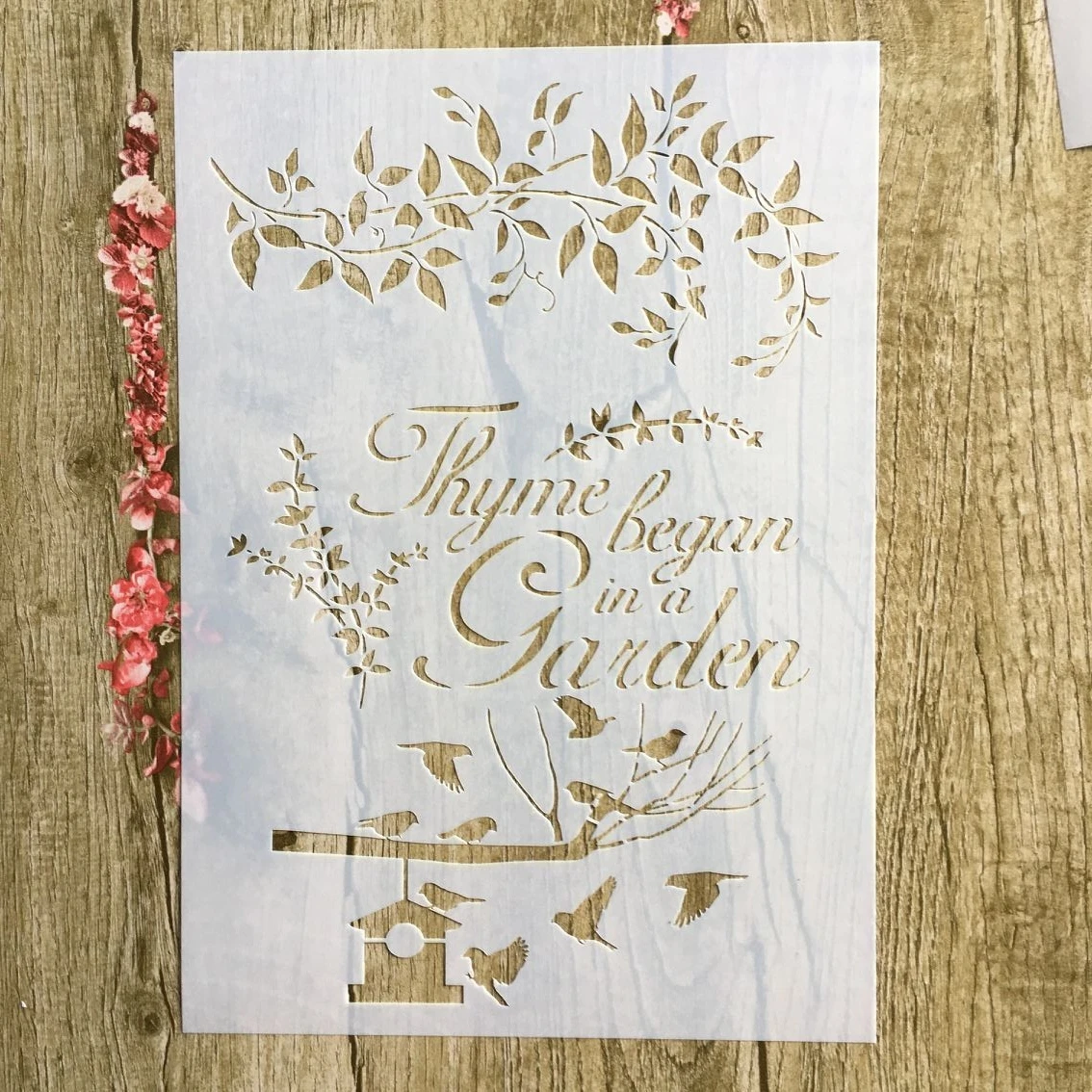 Трафареты PenhuaMoban Листья и птицы А4