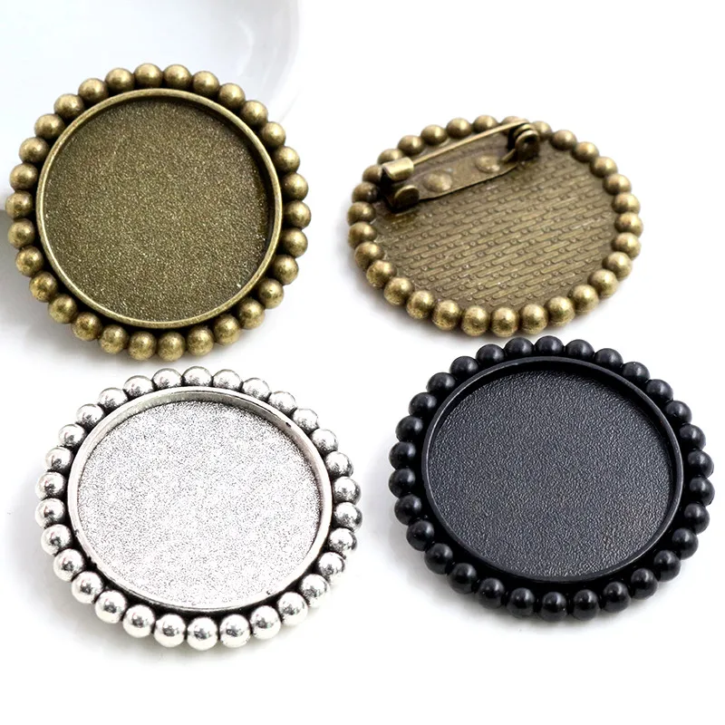 Новая мода 5 шт 25 мм Внутренний размер Античная Посеребренная бронзовая черная