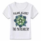 Детская одежда футболка язычниками против Патриархата забавные Феминистская феминизм футболка куртка из искусственной кожи для мальчиков и девочек рубашки для малышей, футболки