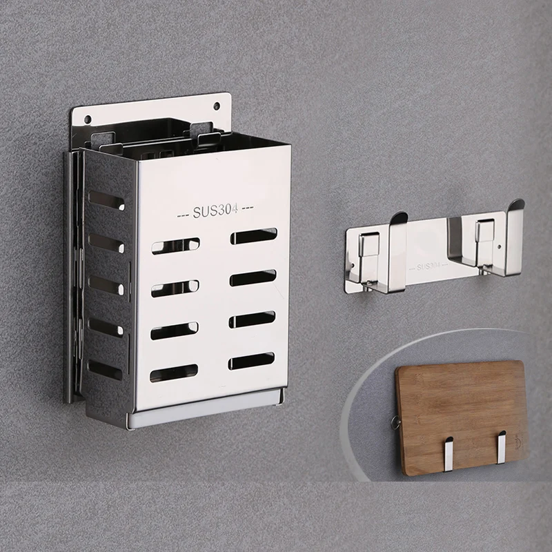 A with board rack Многофункциональная нержавеющая стальная палочка для еды клетка усиленная ложка стойка держатель ножей вилка полки кухонные принадлежности Органайзер - Цвет: A with board rack
