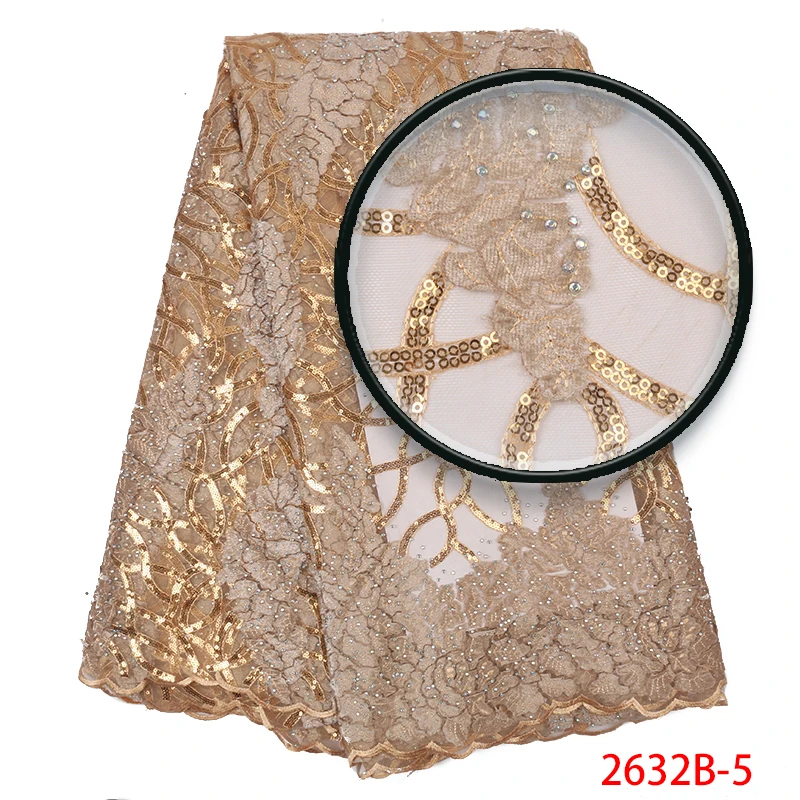 Кружевная ткань с французскими блестками 2019 Высококачественная вышивка