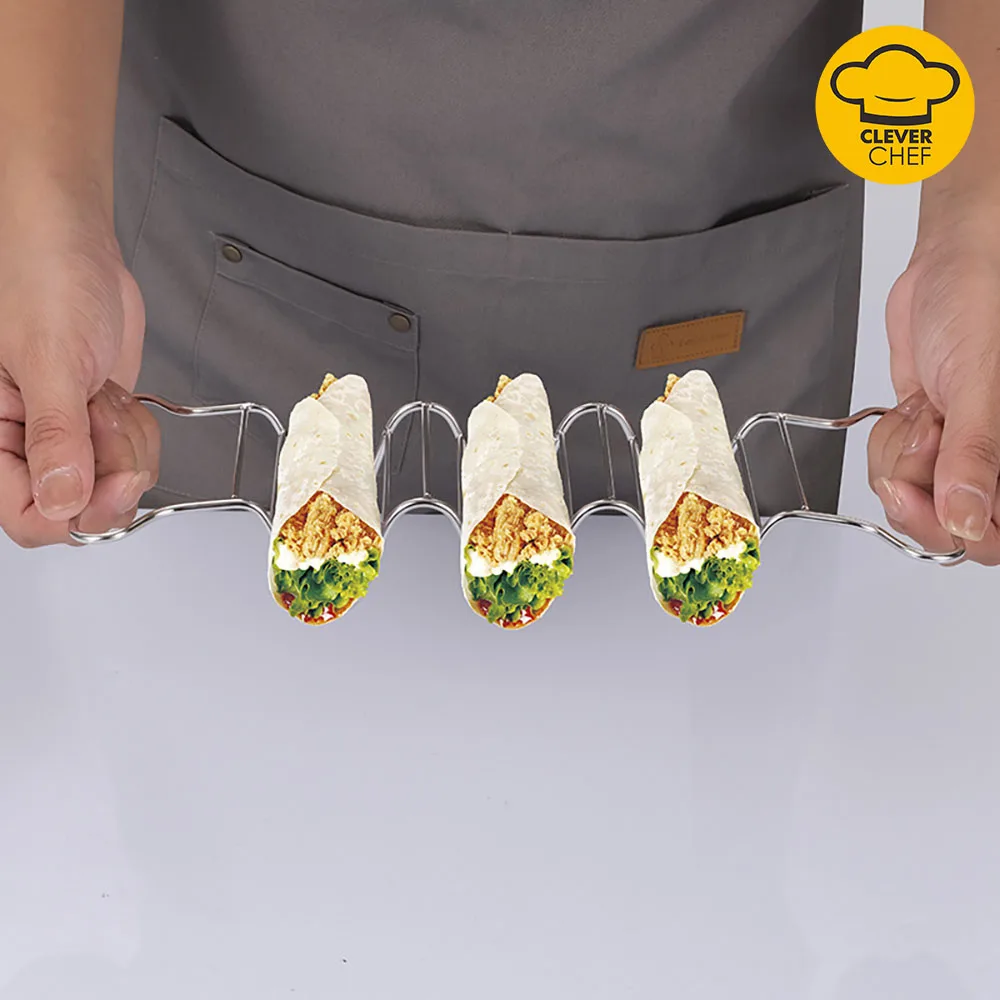 

High Quality Taco Holder Stand Stainless Steel Tortilla Holder Taco Plates Crepe Maker for Kitchen 2021