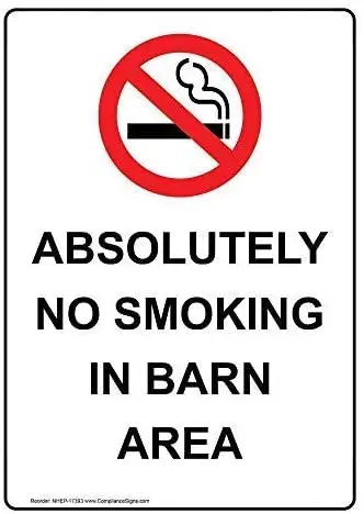 

No Smoking in Area Sign White,Mount Sign Decor Novelty Art Sign for Wall Art Home Indoor Outdoor Yard Sign