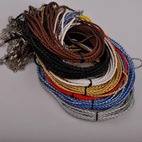 100pcs adjustable 3mm braided pu leather cord necklace leather rope string cord jewelry making supplies