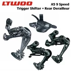 Задние переключатели LTWOO A5, 1x9 скоростей, триггерный переключатель передач + 3 размера, длинные, средние, короткие, 9 s, для горного велосипеда, совместимы с ALIVIO  ACERA