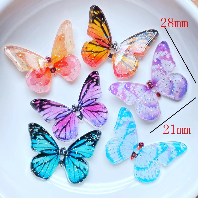 10 шт. милые смешанные Цветные 3D бабочки кабошон Скрапбукинг Kawaii DIY украшения