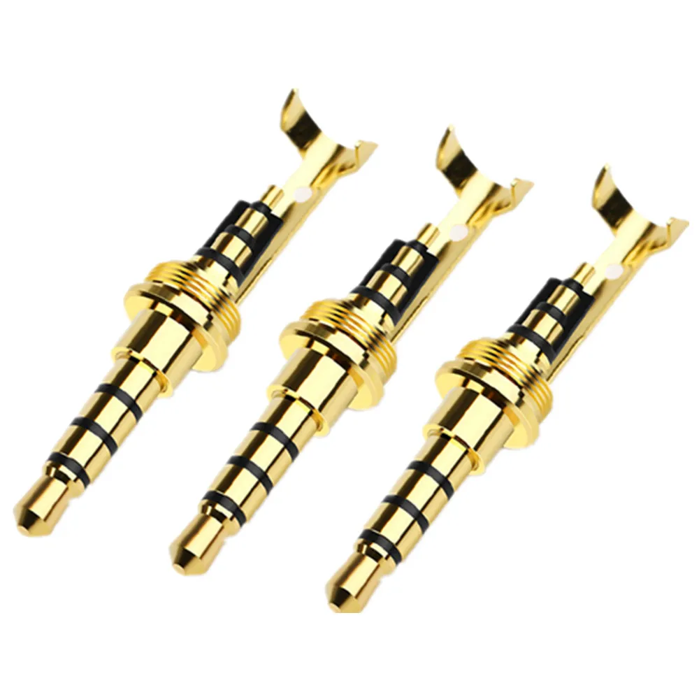 4-полюсный аудиоразъем 3 5 мм чистая медь позолоченный миниджек для пайки DIY разъем