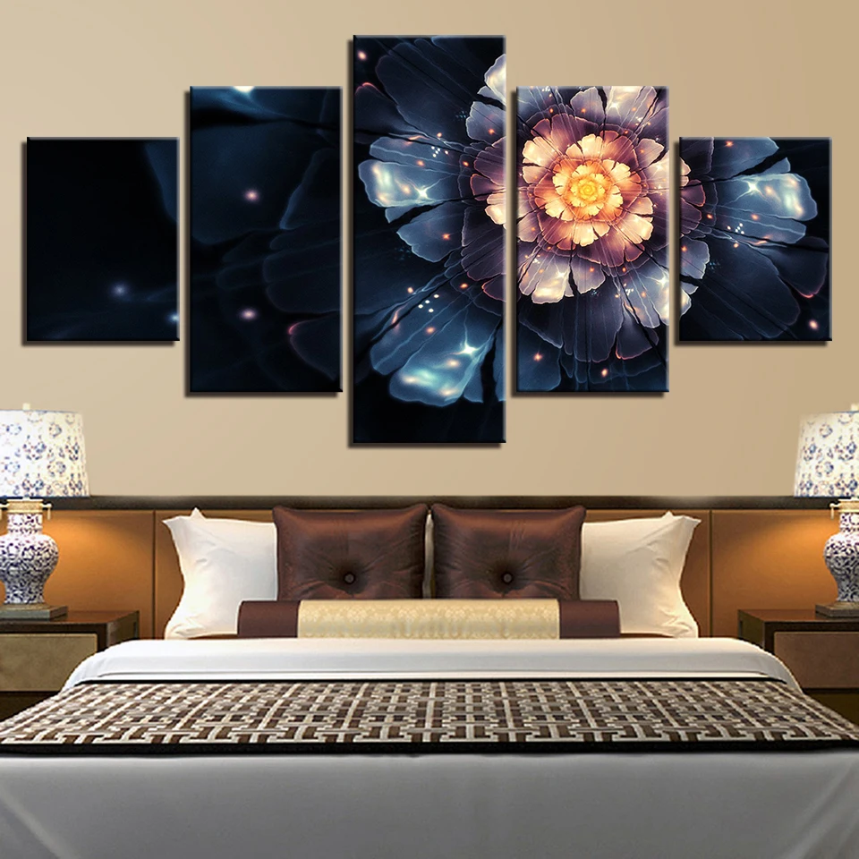 Плакат с цветами розовый красный жёлтый белый фиолетовый синий черный настенный