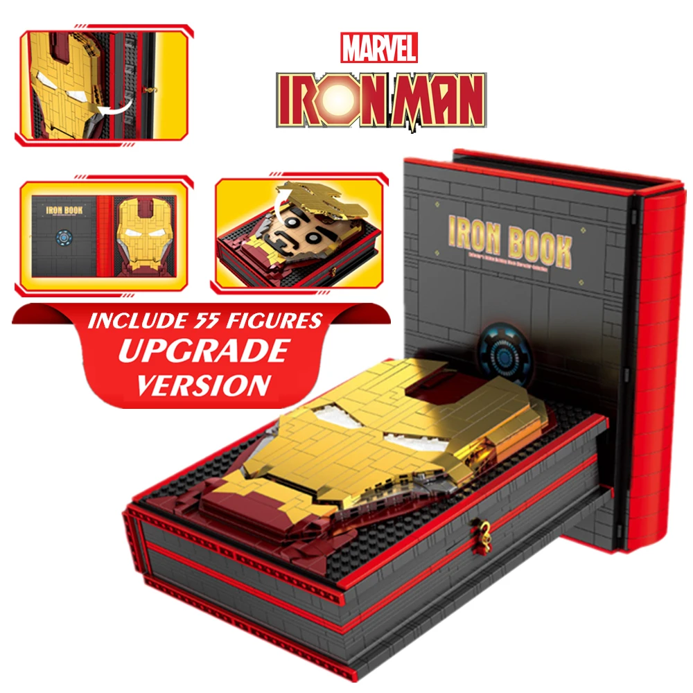 

NEW UPGRADE 55 FIGURES Marvel Avengers Iron Man Display Book Ironman Stark Hero Building Block Bricks Toy Gift Kid