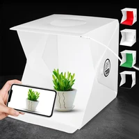 mini 2led lightbox light box portable photography photo studio led folding softbox 4 color backdrops kit usb for dslr camera