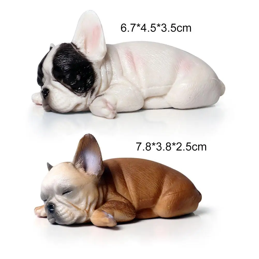 

1pcs Cute Sleeping French Bulldog Dog Figure Animal Mold Simulation Wild Forest Farm Animal Model Gift Toys For Kids