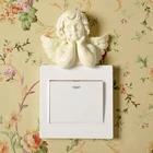 Полимерные художественные наклейки в виде ангела для детской спальни, виниловые переключатели, 3D наклейки на стену в скандинавском стиле