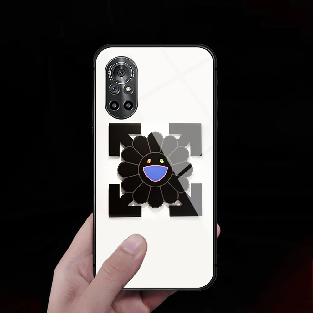 

Murakami Sun Flower Tempered Glass Phone Case Cover For Huawei Honor Oppo Reno Find X2 X3 5 7 8 9 10 20 A I X Pro Lite 3D