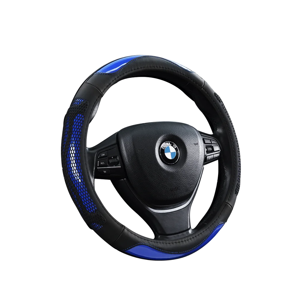 Car Steering Wheel Cover D Shape Leather For dacia duster logan sandero stepway Daewoo lacetti lanos matiz nexia - Название цвета: circular
