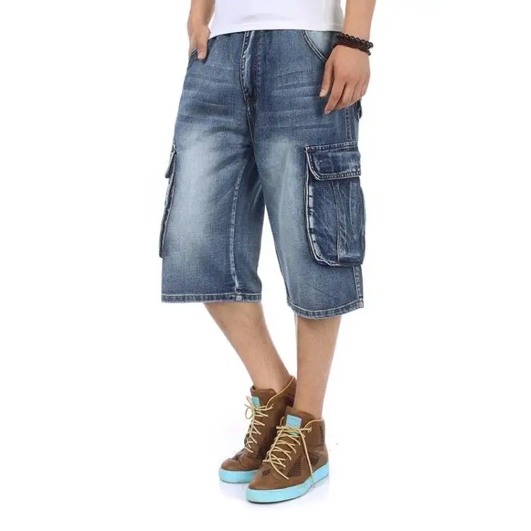 

Tops brand Free shipping 6XL 46 44 8XL big size Mens Denim Chino Shorts Super STRETCH Skinny Slim Summer Half Pant Cargo Jeans