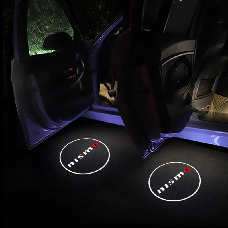 

2pcs Car Logo Door Welcome LED Light Lamp Wireless For Nissan Nismo Qashqai J11 J10 Note Juke f16 phare X-trail T32 T31 Kicks