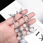Luxury Brand Long Pearl Drop Earrings For Women Crystal Letter D Earring Female Wedding Fashion Jewelry oorbellen 2020 brincos