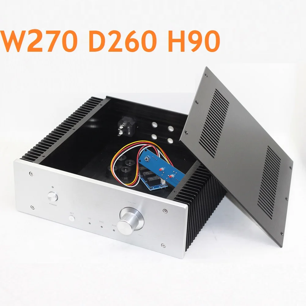 DIY преобразователь шасси алюминиевая трубка усилитель коробка радиатор AC12V