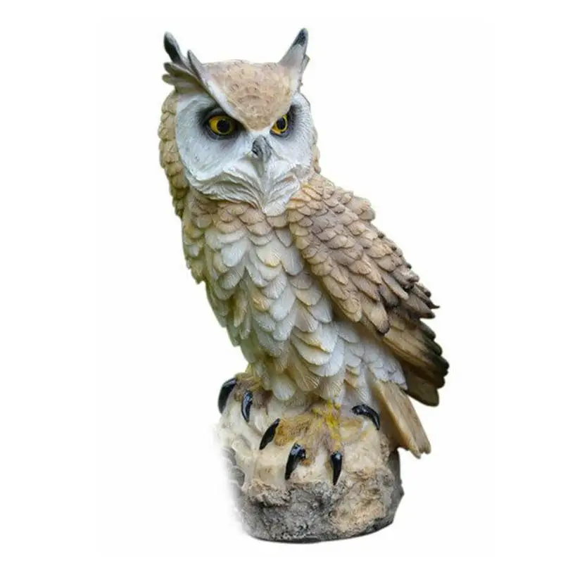 

Desktop Owl Shape Ornament Home Anti-bird Decoration Outdoor Indoor Art Craft Collection Lifelike Cute Resin Garden Figurine