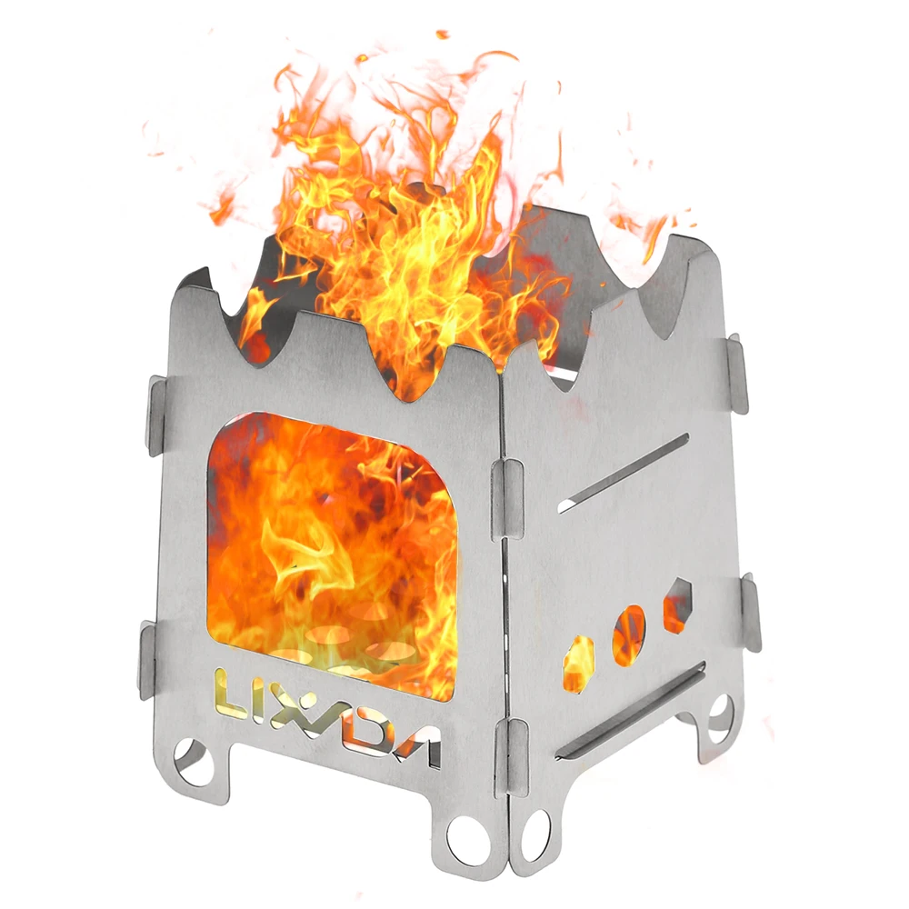 Lixada титановая туристическая плита портативная Ультралегкая складная деревянная