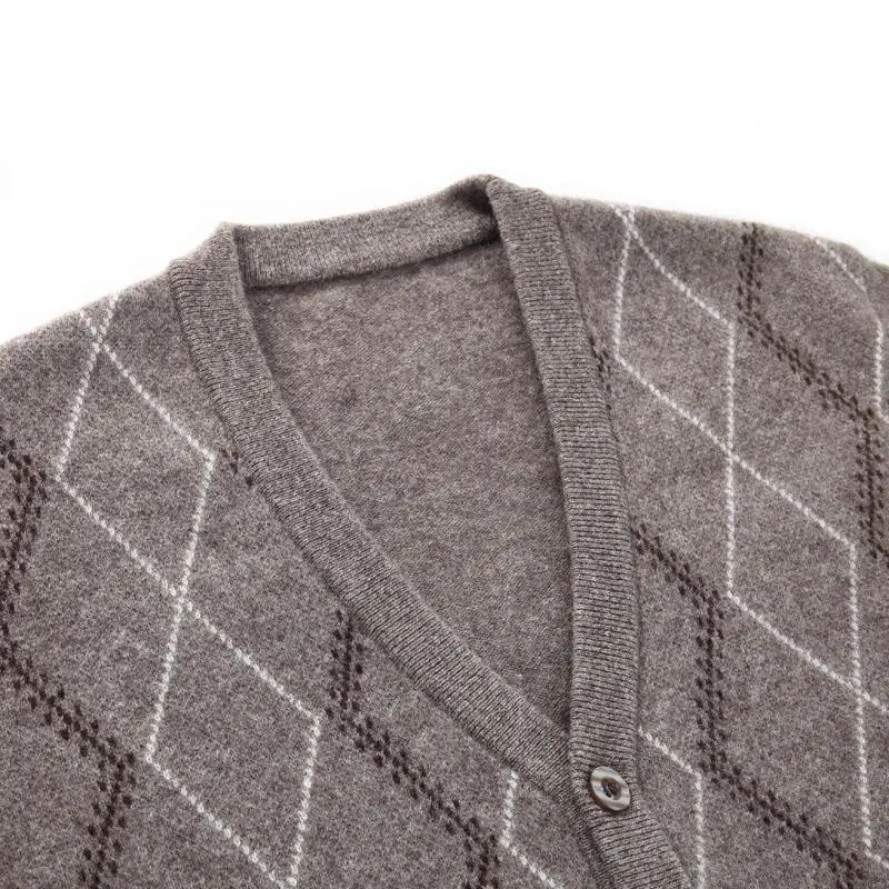 Кофта Мужская кашемировая трикотажная с V-образным вырезом 100% размера плюс 5XL |