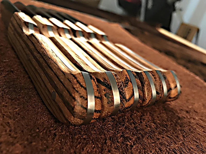 Прямой нож Зебра деревянная ручка D2 стальное лезвие EDC инструмент Открытый Отдых