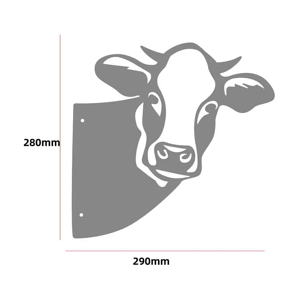 

Art Hanging Metal Peeping Cow Ornaments Outdoor Garden Adornment Home Decor