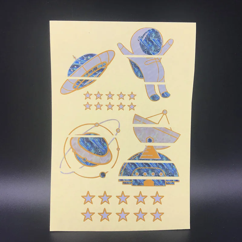 Сделай сам космос астронавт гитары гриф гавайской инкрустация Стикеры наклейки