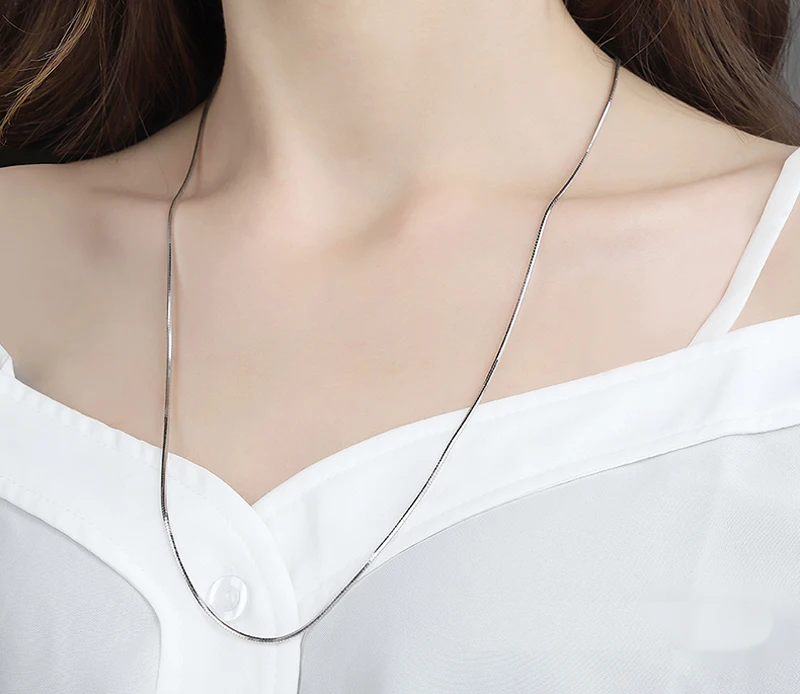 

Long 40-80cm (16-28inch) Silver 925 Chains Necklaces 1mm Snake Chokers Necklaces Women Accessories Silver 925 Jewelry