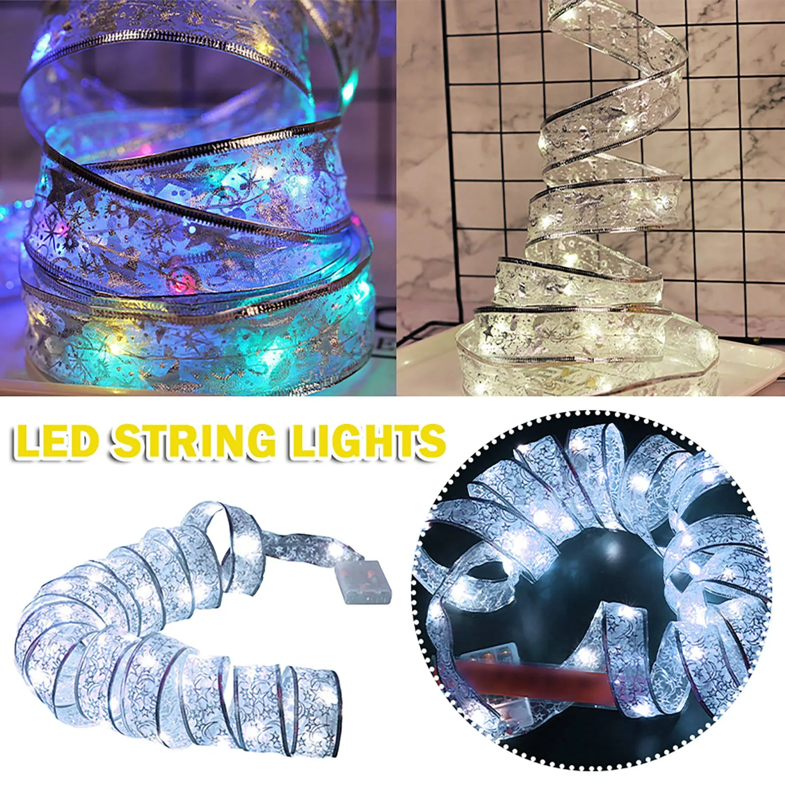 

13 Ft 40 Inch Led Waterproofs Battery-powered Christmas Navidad Natal Party Decoration Indoor And Outdoor Hanging Light String