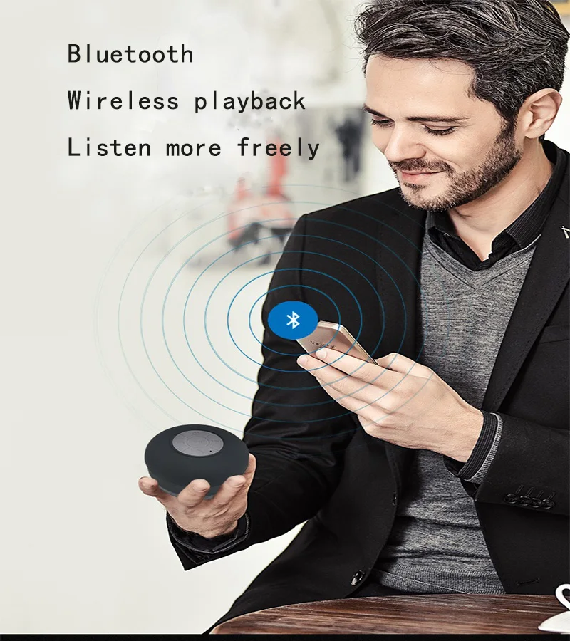 Мини портативный bluetooth динамик водонепроницаемый присоска тип для ванной