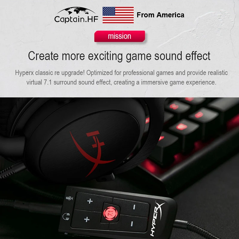 Игровая гарнитура US Captain PRO Hyper X Cloud Core для ПК ноутбуков консоли видеоигр наушники