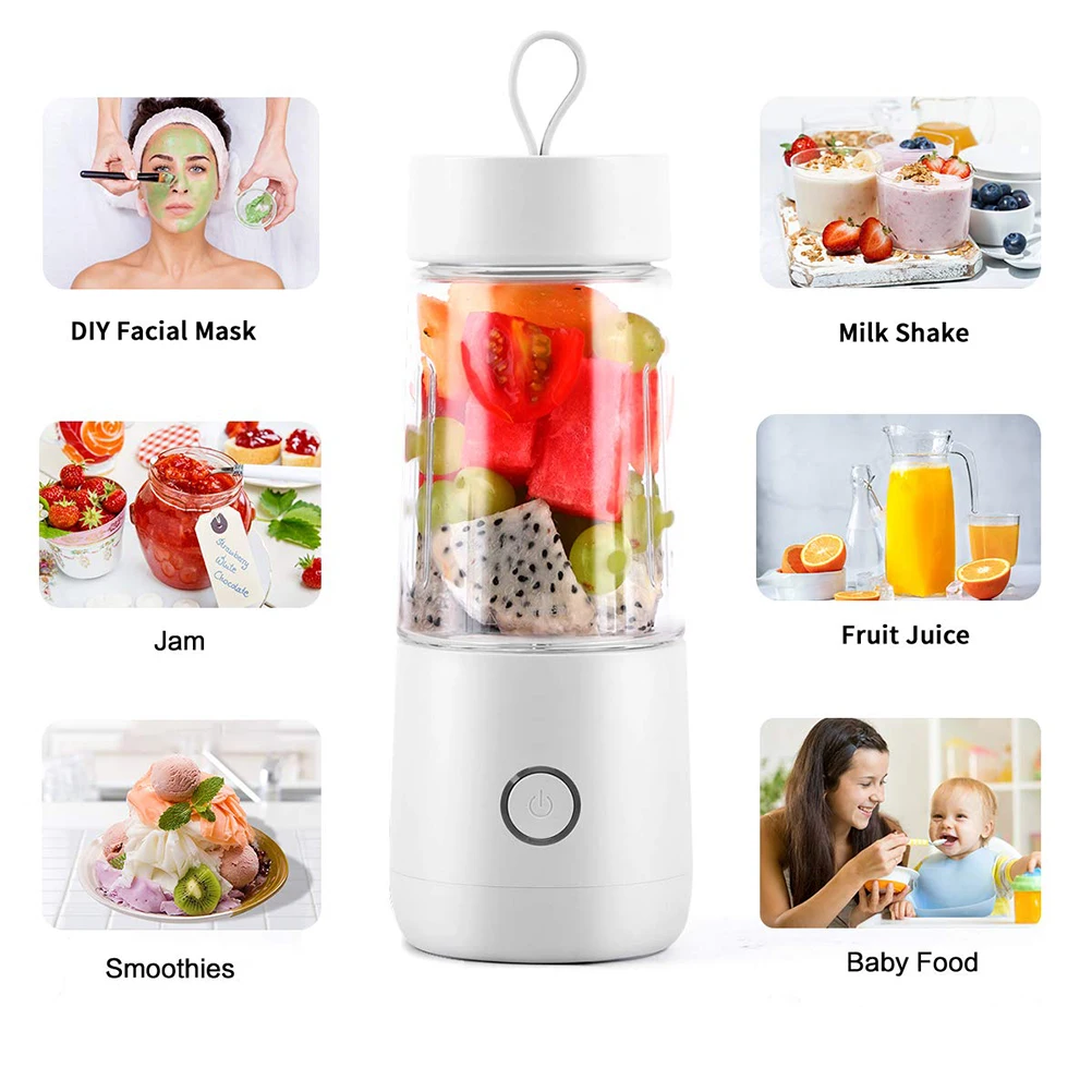 Portable Blender Personal Juicer With USB Rechargeable Cordless Mini Mixer Cup Fruit Vegetable Juice |