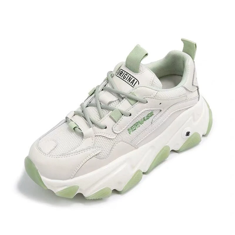 Женские кроссовки на платформе Ulzzang весенние для тенниса шнуровке пожилых