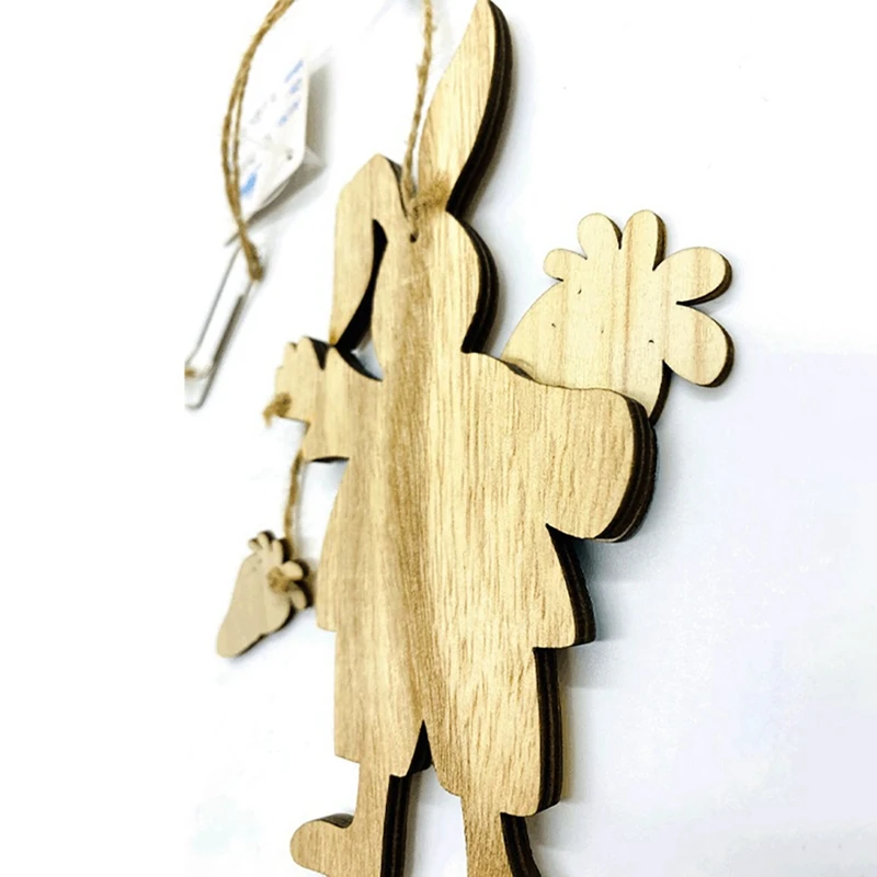 

Easter Wooden Hanging Pendant Rabbit Bunny Shape for Home Party Festival Decoration, Easter Gift