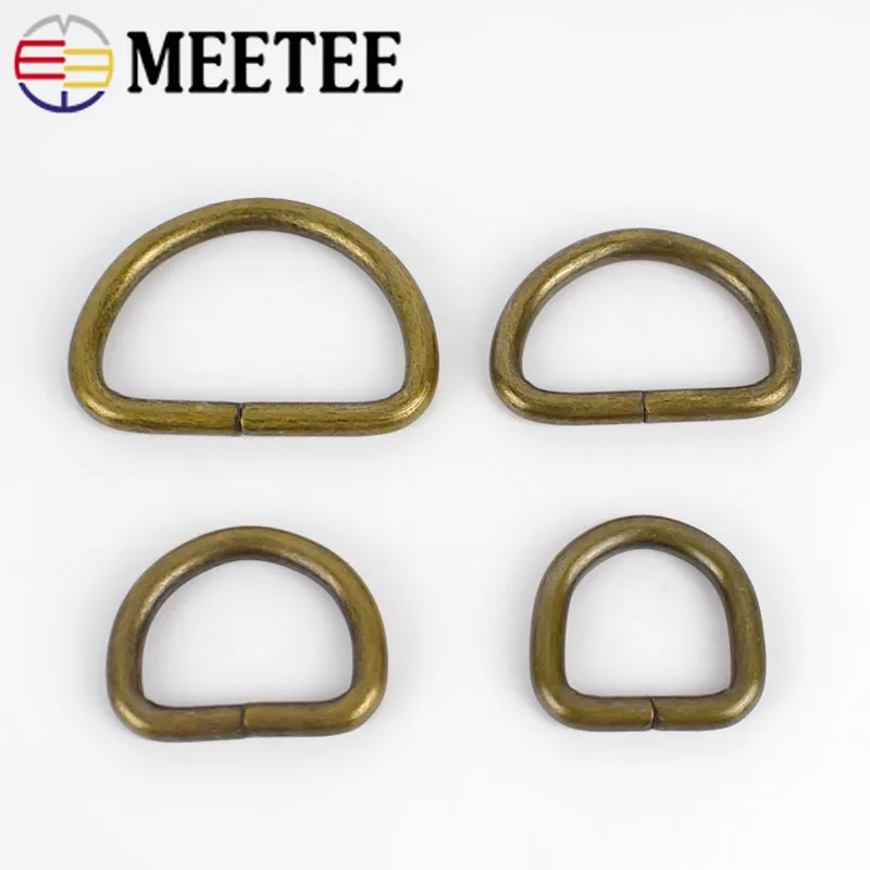 Регулируемая металлическая пряжка Meetee ID20/25/32/38 мм 5 шт. D образное кольцо для сумки